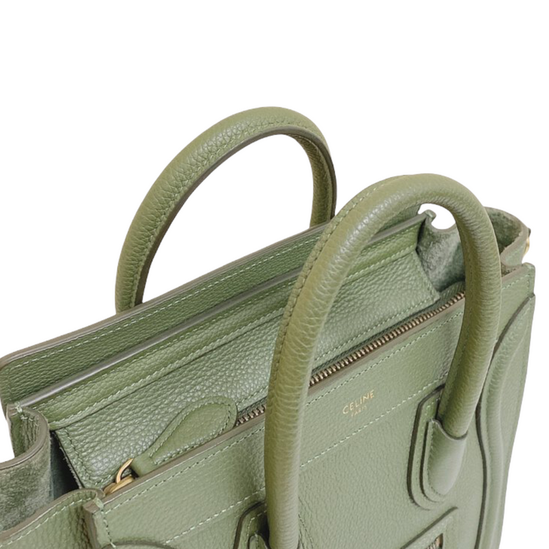 Luggage Bag Nano Leather Army Green GHW