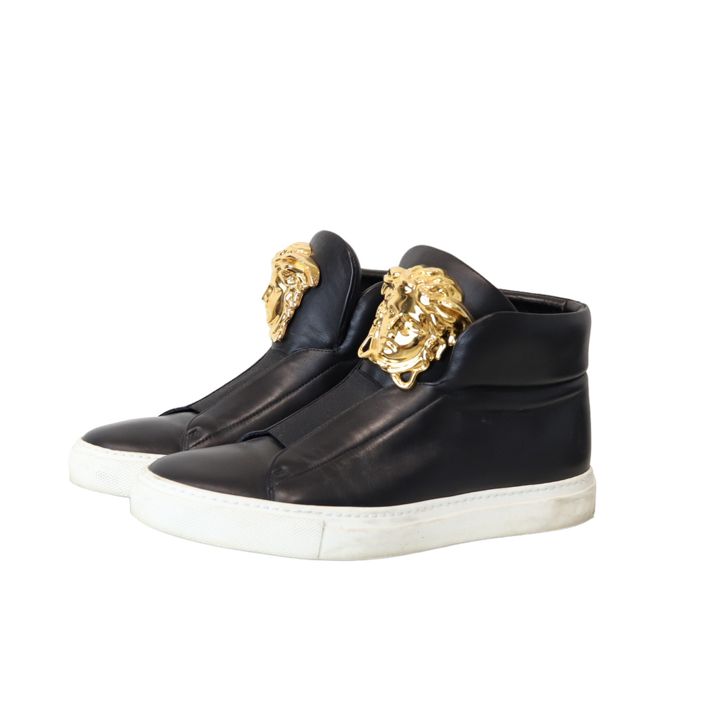 Medusa Black Leather Sneakers 37