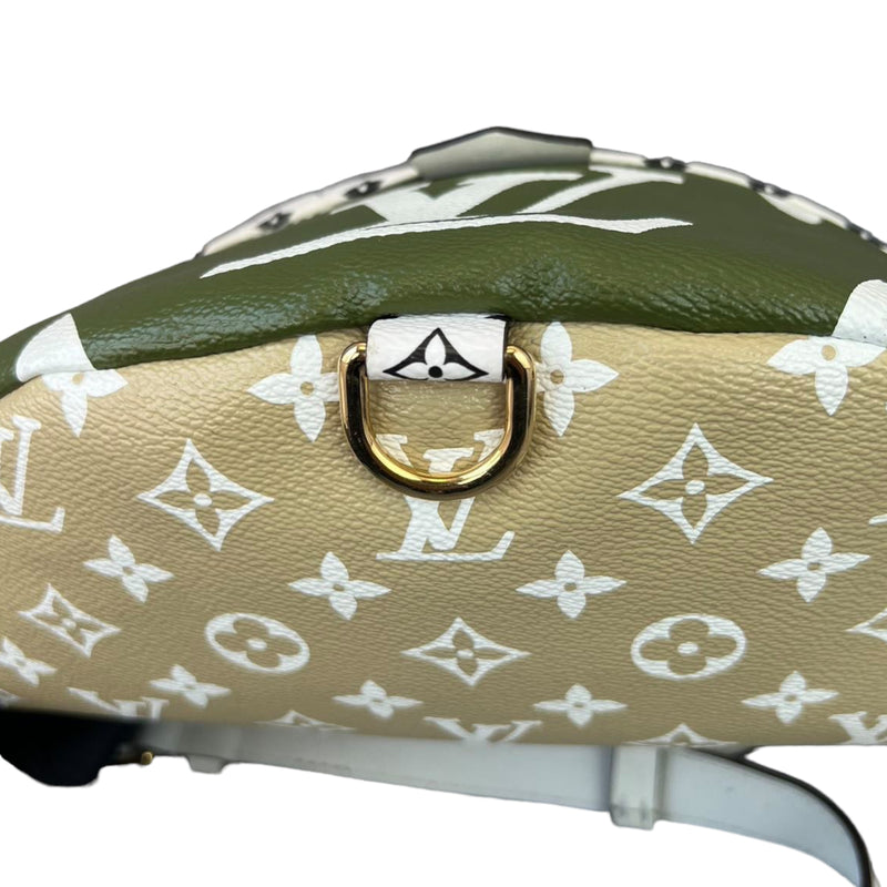 Monogram Giant Bum Bag Khaki White GHW