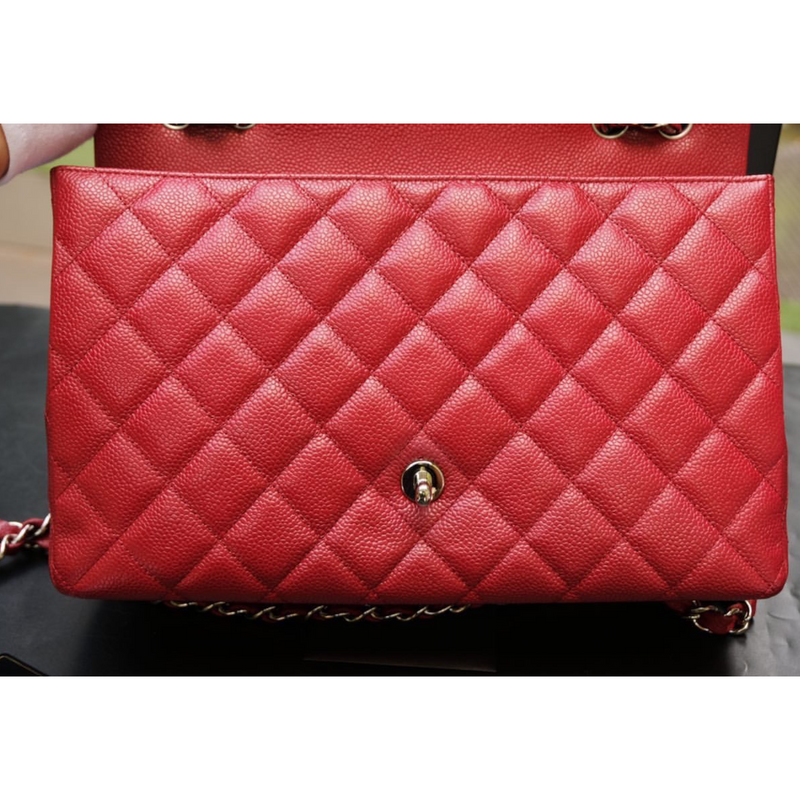 Single Flap Jumbo Caviar Red SHW