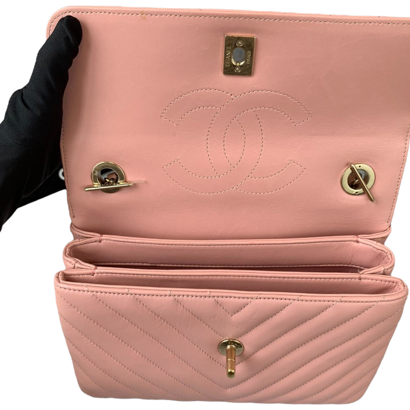 Small Trendy CC Flap Lambskin Pink GHW