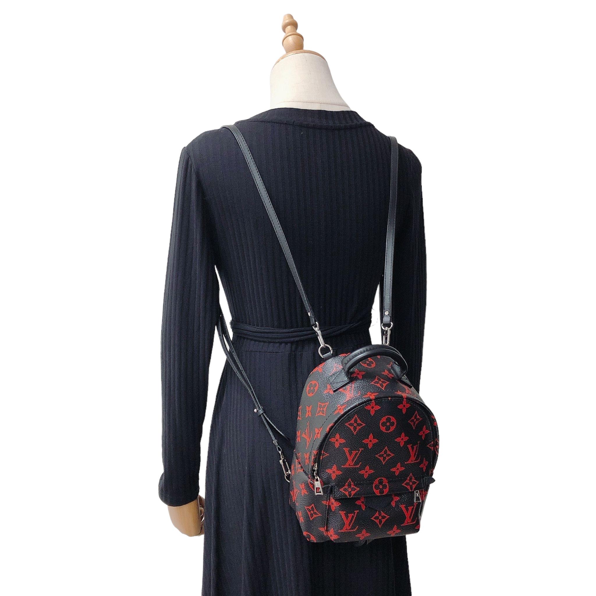 louis vuitton backpack palm springs infrarouge mini black red Mini Palm Springs Infrarouge Canvas GHW – Bag Religion