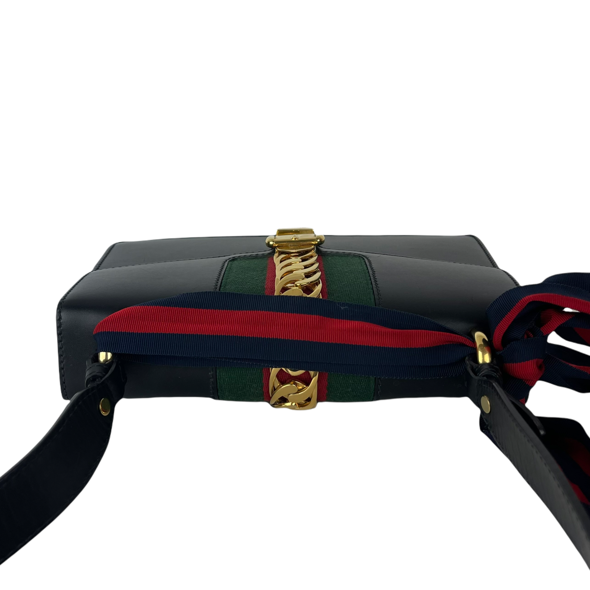 Gucci Sylvie Medium Leather Black GHW Bag Religion