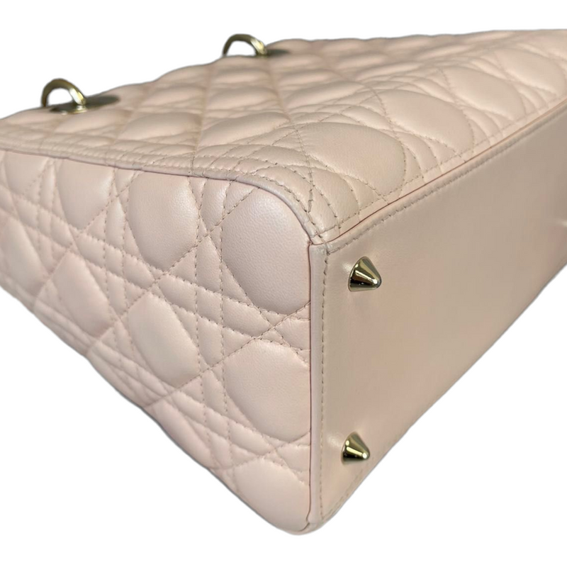 Cannage Lady Dior Medium Light Pink GHW