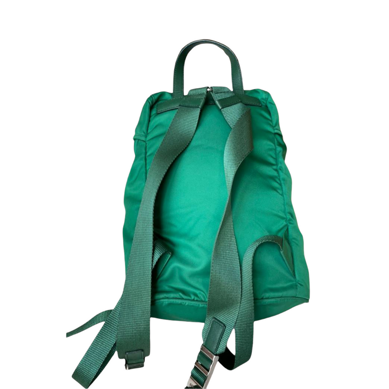 Tessuto Nylon Double Pocket Backpack Green