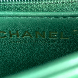 Small Trendy CC Flap Lambskin Green GHW