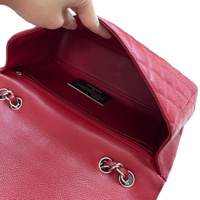 Single Flap Jumbo Caviar Red SHW