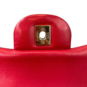 Chanel Double Flap Jumbo Lambskin Red GHW