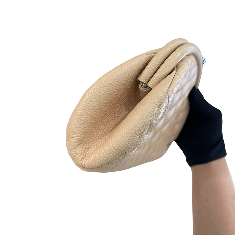 Timeless Clutch Caviar Leather Beige SHW