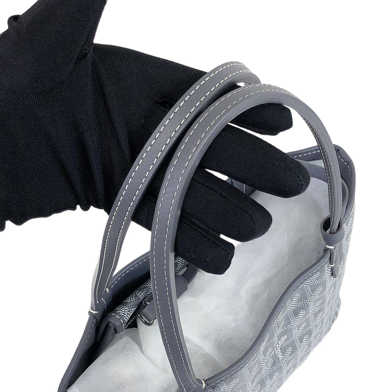 Mini Anjou Reversible Canvas Calfskin Grey SHW
