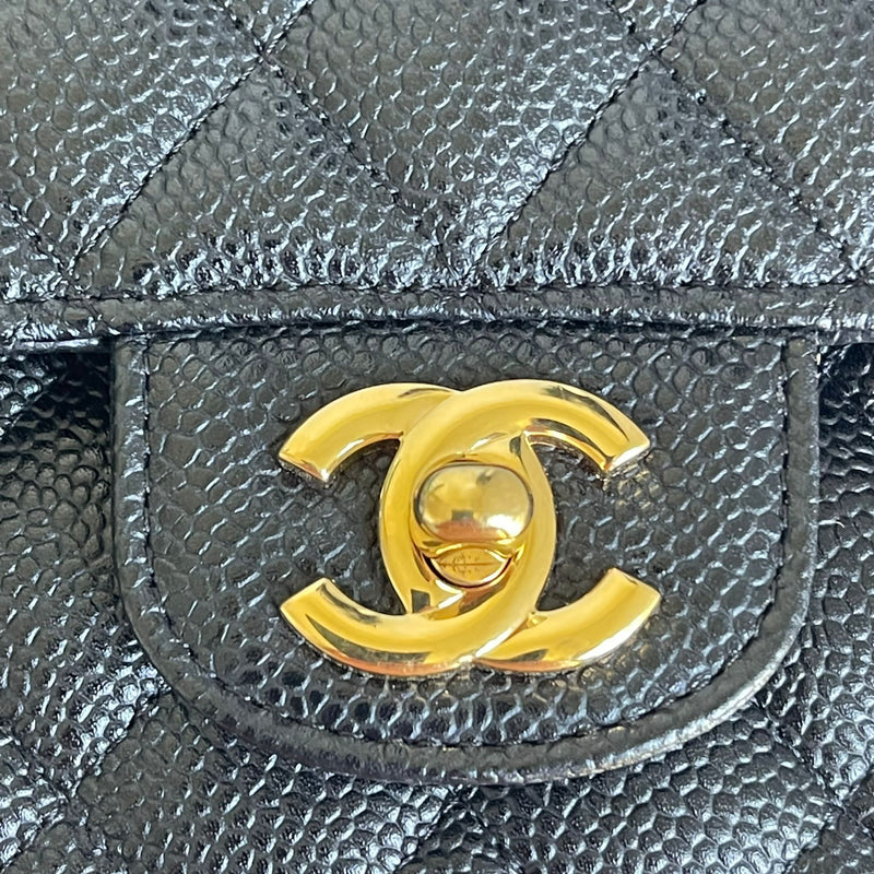 Medium Classic Flap Caviar Black GHW