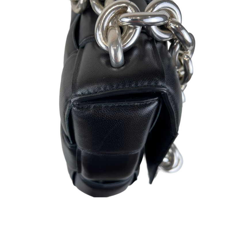 Chain Cassette Bag Leather Black SHW