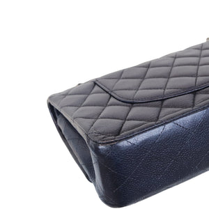 Classic Double Flap Caviar Medium Blue SHW