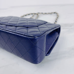 Small Classic Double Flap Caviar Blue LGHW