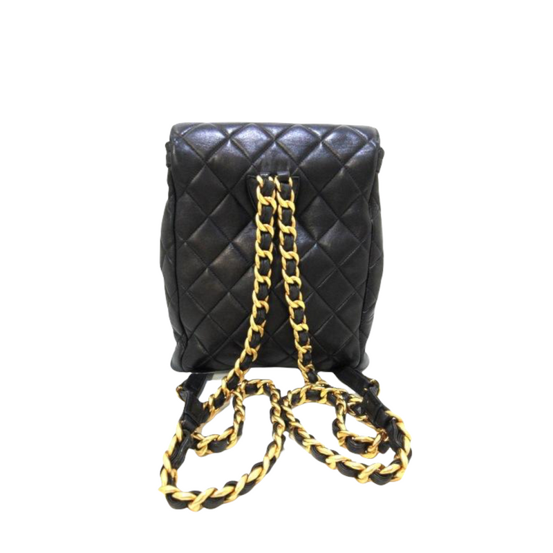 Vintage Lambskin Backpack Black GHW