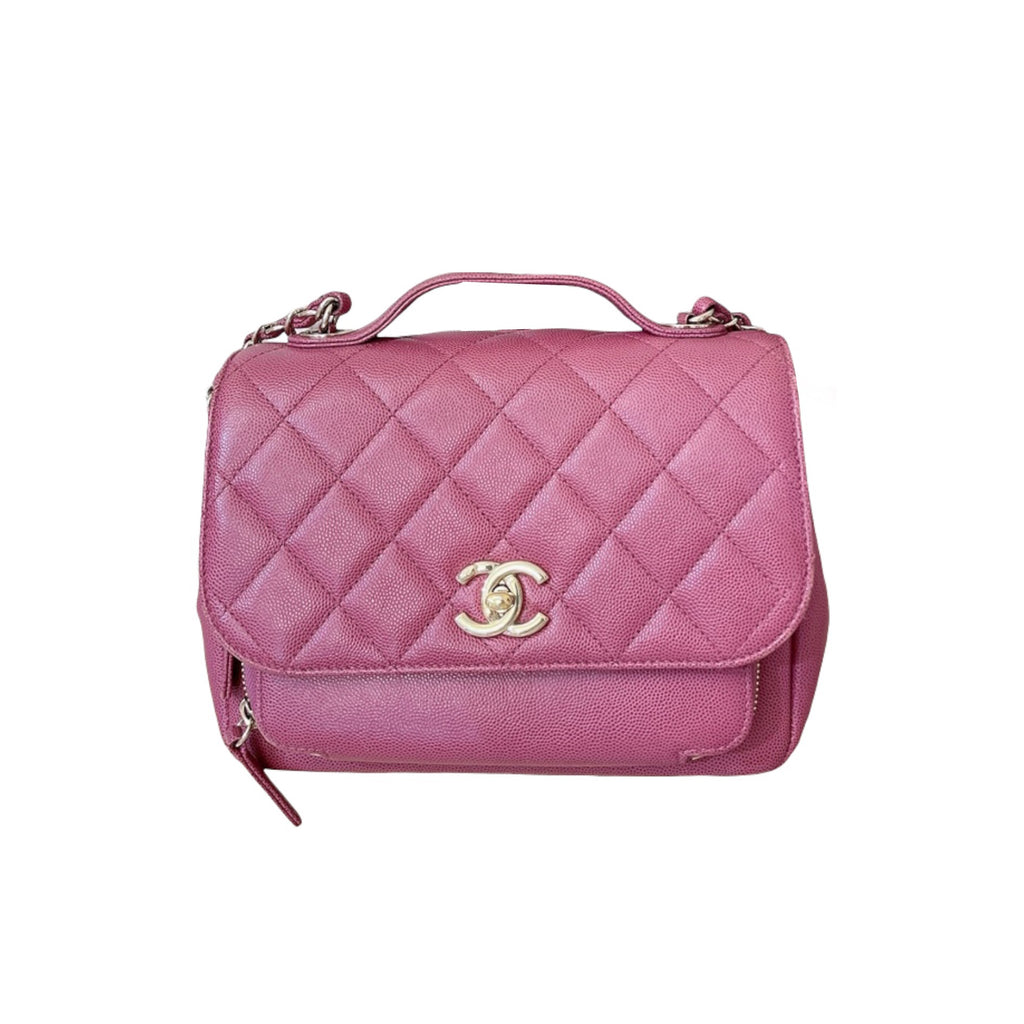 Business Affinity Flap Caviar Pink GHW