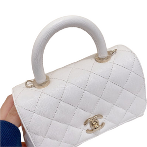 Coco Handle Mini Caviar White LGHW