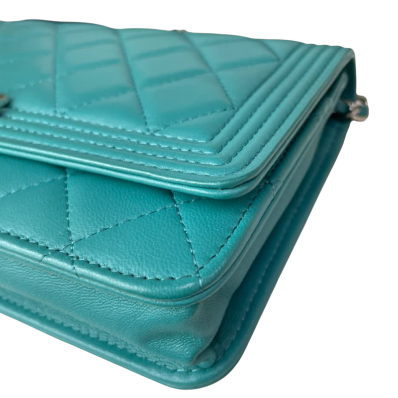 Boy Lambskin WOC Teal SHW