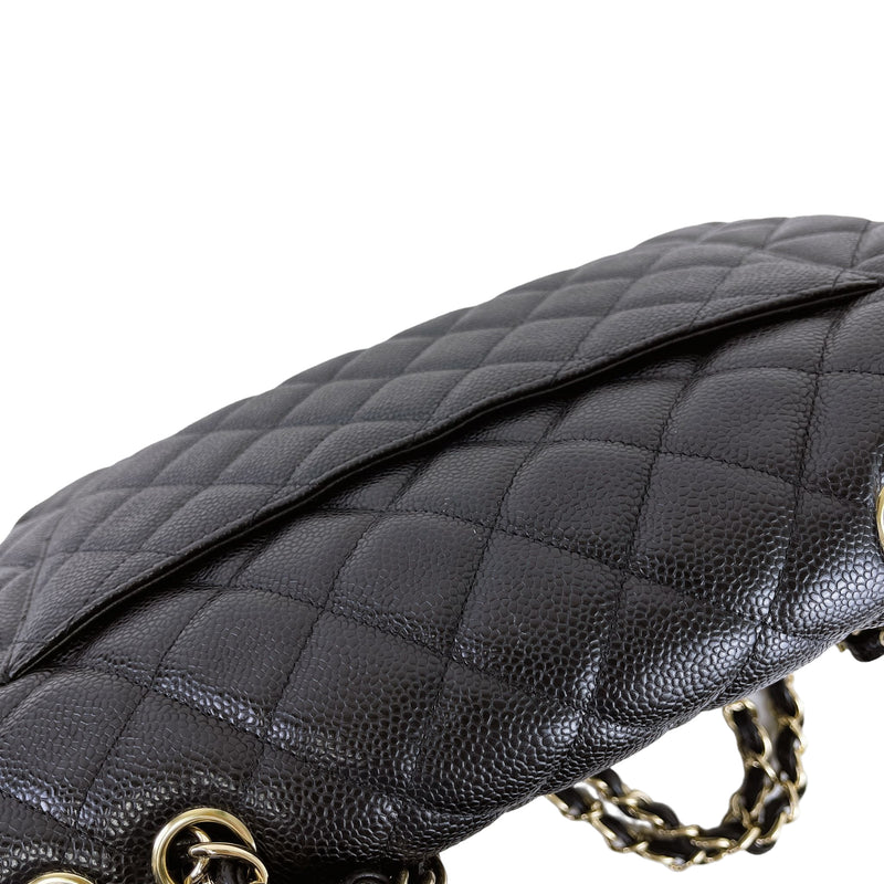 NEW w/ Tag CHANEL Black Caviar GHW Quilted Medium Classic Double Flap w/  Receipt