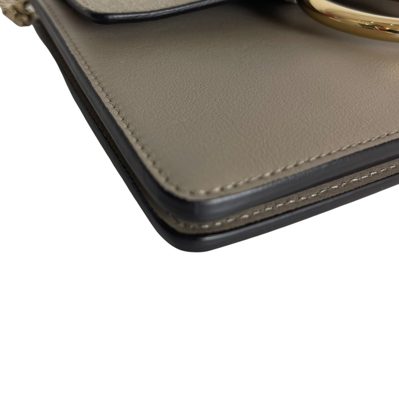 Faye Crossbody Small Leather Grey GHW