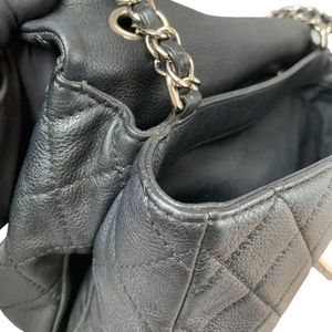Quilted Double Gusset Washed Caviar black SHW