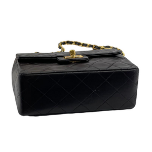Vintage Mini Square Lambskin Black GHW