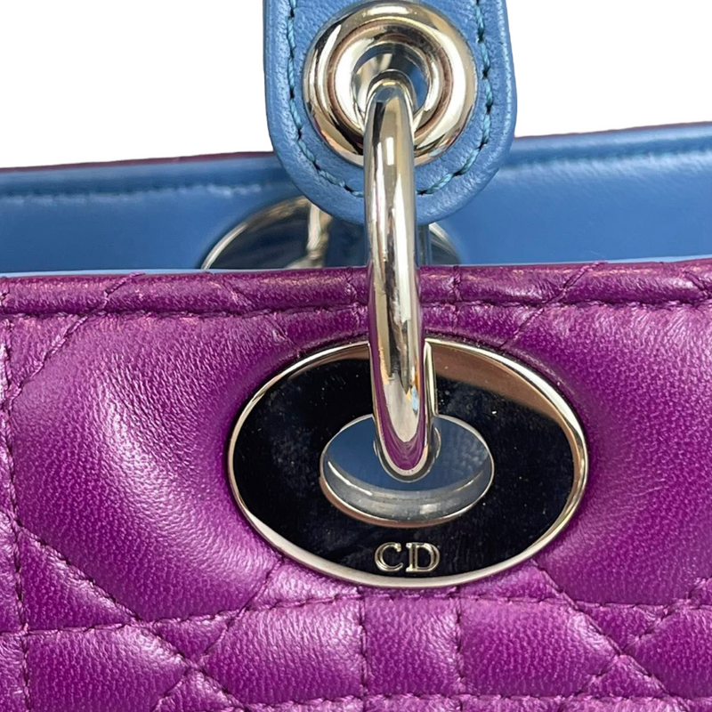 Lady Dior Large Lambskin Tri Colour SHW