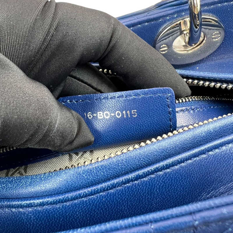 Lady Dior Medium Blue Lambskin SHW
