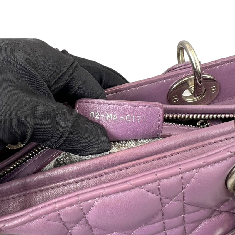 Medium Lady Dior Lambskin Purple SHW