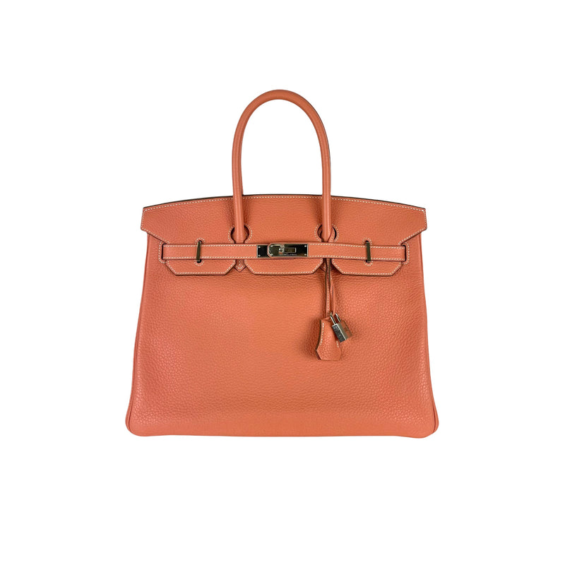 Birkin 35 Crevette Clemence PHW