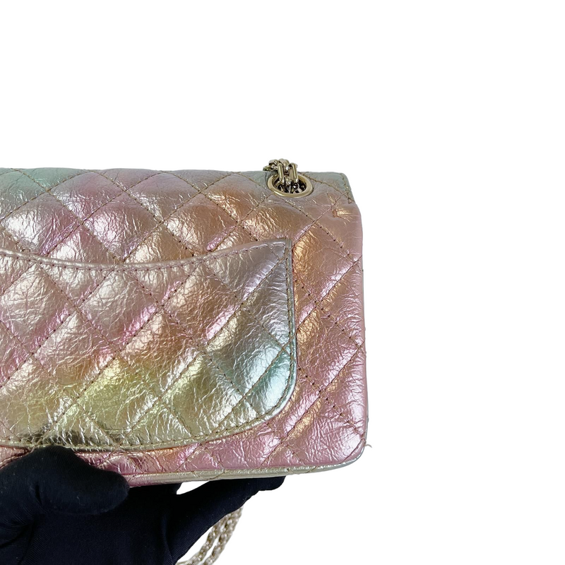 Chanel UNBOXING 20A Collections Iridescent Rainbow Aged Leather Mini  Rectangular 2.25 Reissue 