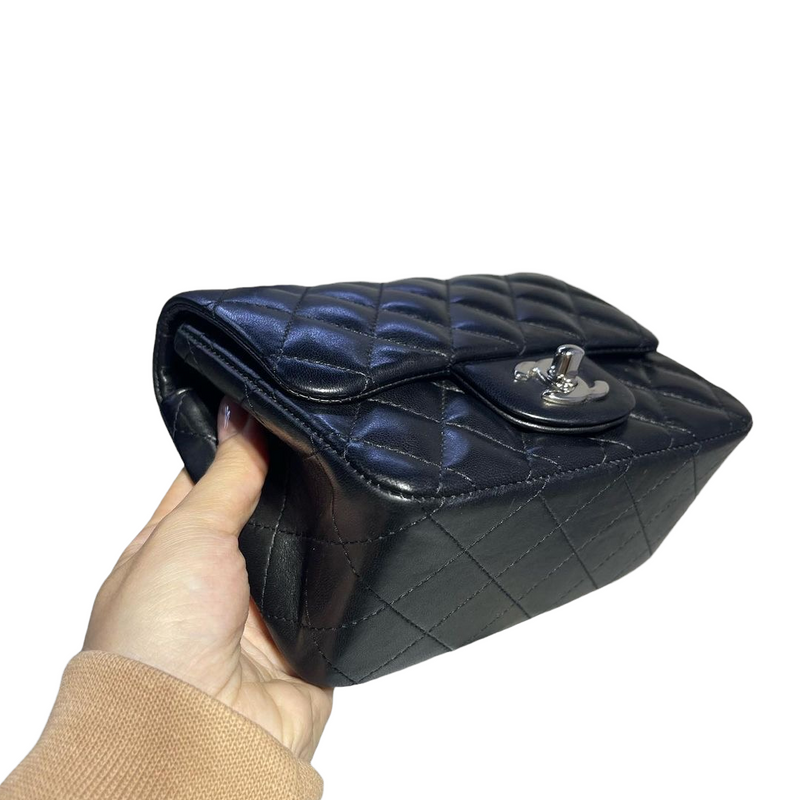 Classic Flap Square Mini Lambskin Black SHW