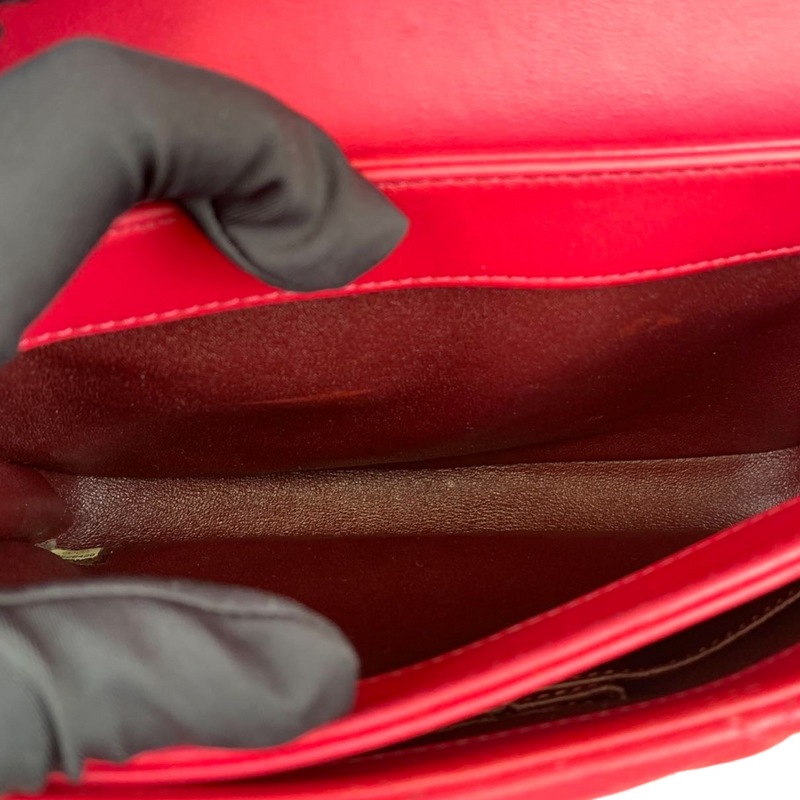 Small Trendy CC Lambskin Red GHW