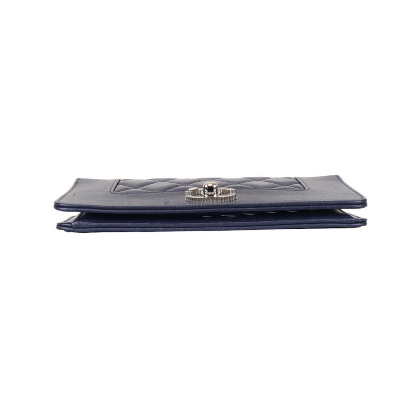 Mademoiselle Quilted Wallet Blue GHW