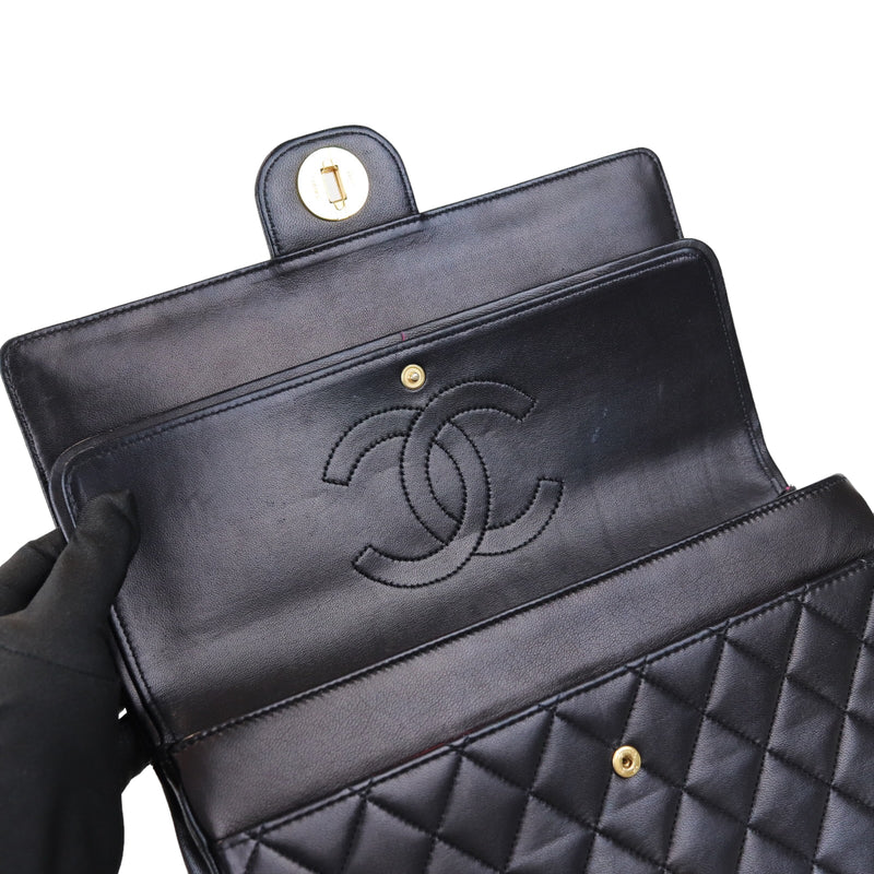 Mademoiselle Vintage Double Flap Medium Black GHW