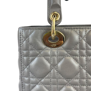 Lady Dior Medium Lambskin Grey GHW