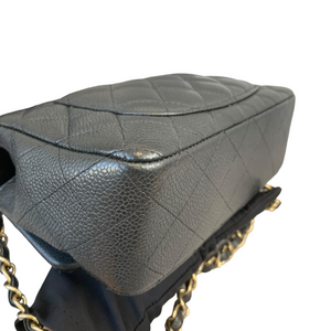 Mini Rectangle Flap Caviar Black GHW