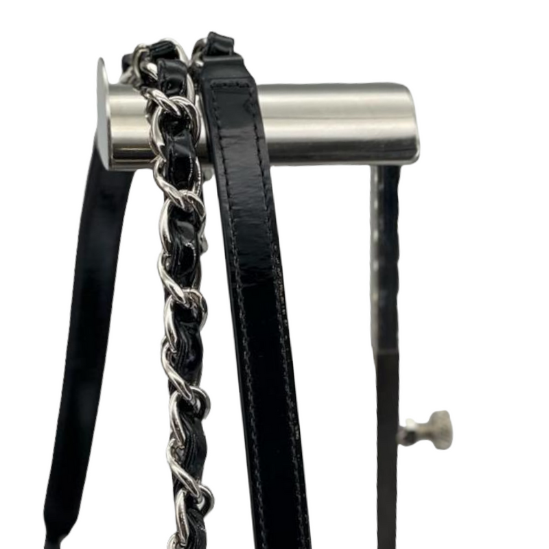 Chanel Large Just Mademoiselle Patent Black SHW