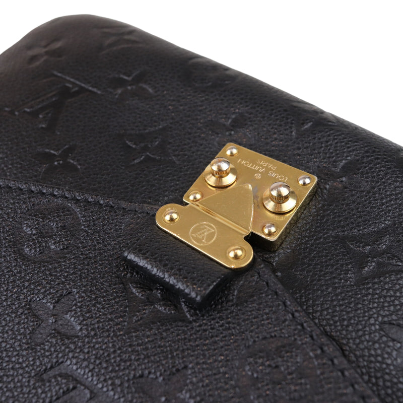 Louis Vuitton Pochette Metis Monogram Empreinte Leather Black 455441