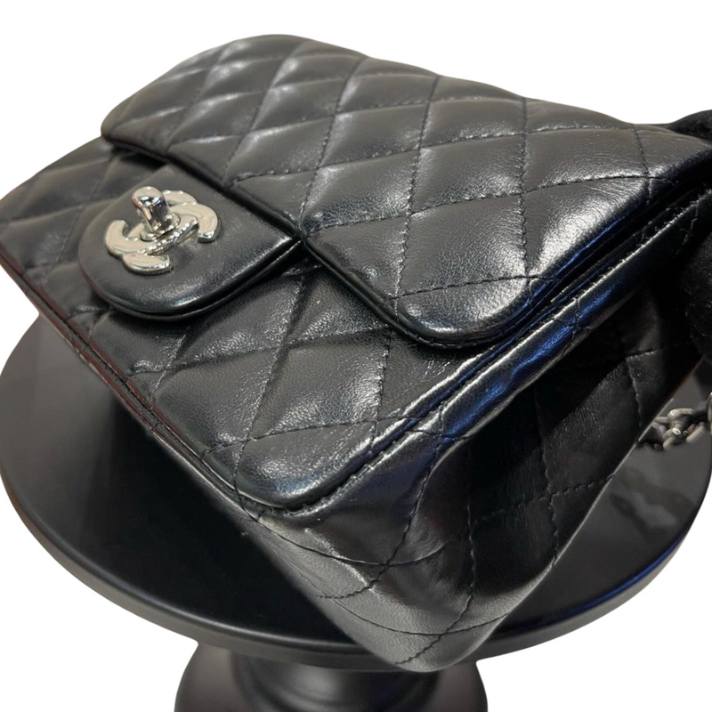 Classic Flap Square Mini Lambskin Black SHW