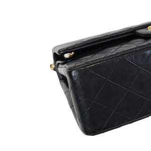 Vintage Classic Medium Double Flap Lambskin Black GHW