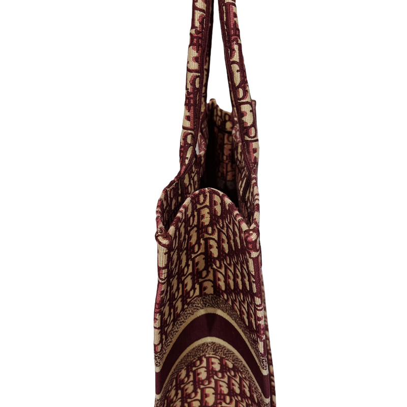 CHRISTIAN DIOR Oblique Large Book Tote Burgundy Bag Religion