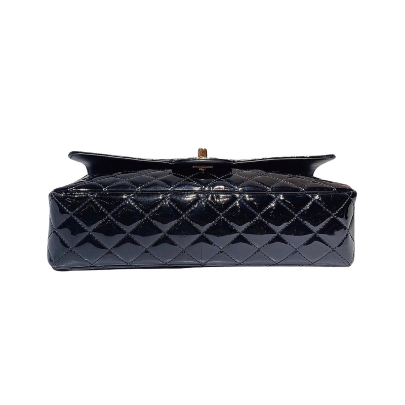 Medium Cruise Charm Single Flap Patent Black