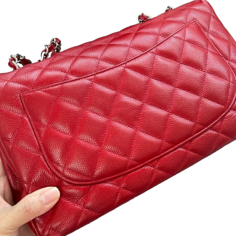 Single Flap Jumbo Caviar Red SHW