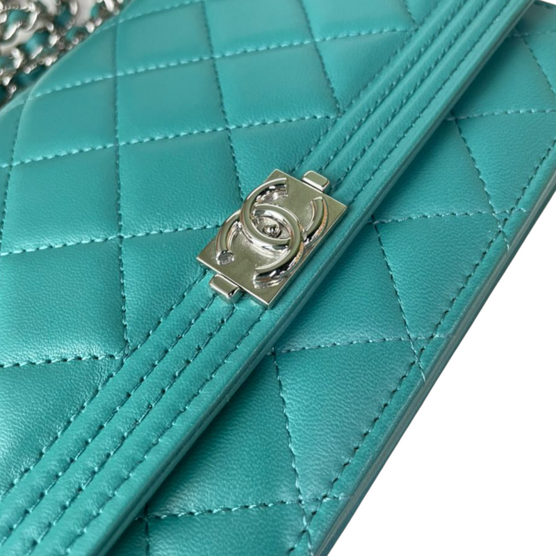 Boy Lambskin WOC Teal SHW
