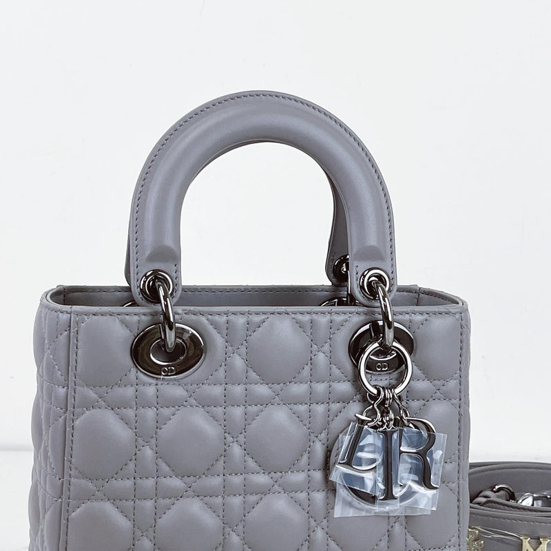 Lady Dior Lambskin Small Grey SHW