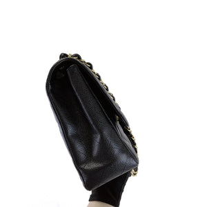 Single Flap Jumbo Black Caviar GHW