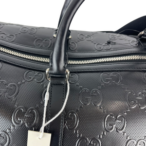 Logo-embossed Holdall Duffle Black SHW