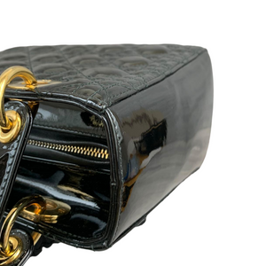 Lady Dior Medium Patent Black GHW