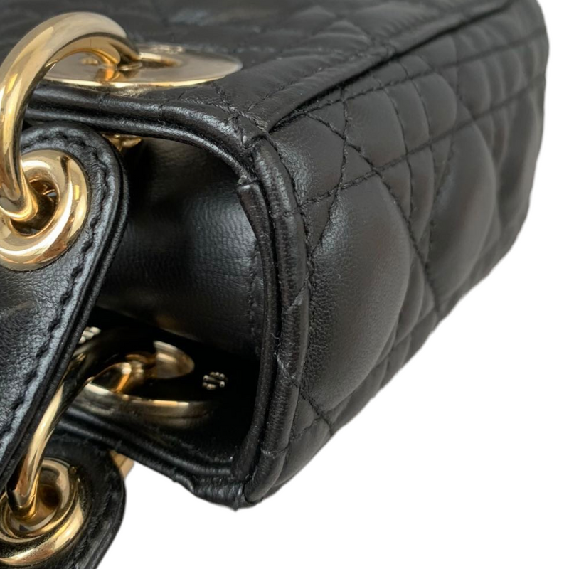 Mini Lady Dior Lambskin Black GHW